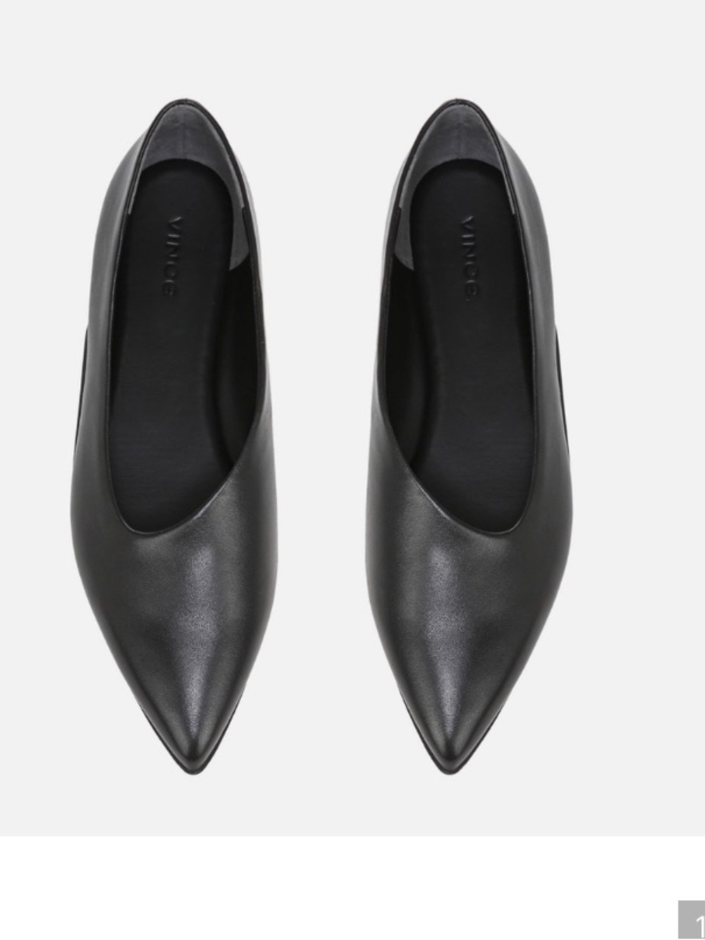 Vince Lex leather asymmetrical black leather flats size 8.5
